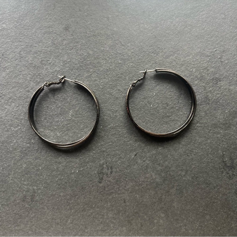 Dark Hoop Earrings